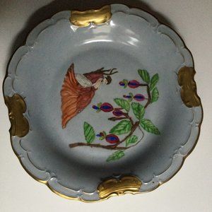 Vintage 1967 Schwarzenhammer Bavaria Germany 13” Cabinet Plate hand painted gold